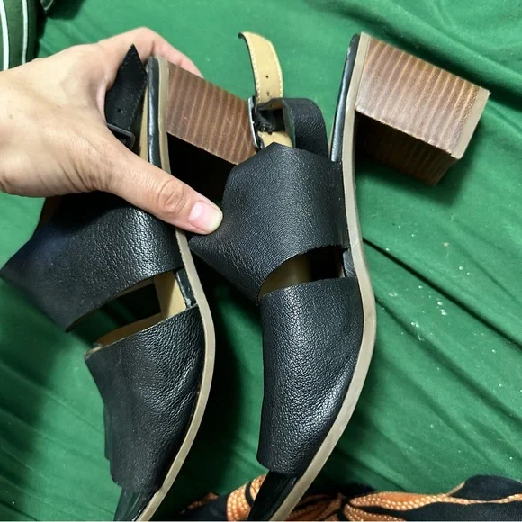 Franco Sarto Hope Sling Back 3 in. Block Heel Sandal Size 10M Black Adjustable - Picture 4 of 6